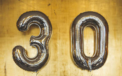 30th big number balloons