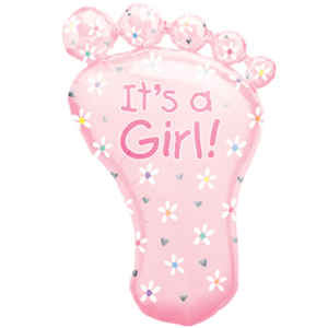 New Baby Girl Foot Balloon Small Image