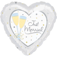 Just Married Cheers Heart Balloon