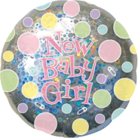 New Baby Girl Polka Dots Balloon