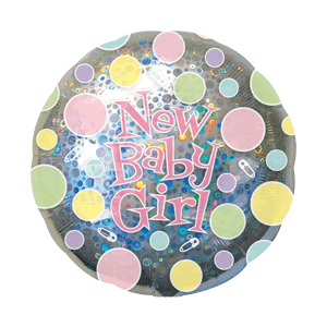 New Baby Girl Polka Dots Balloon Small Image