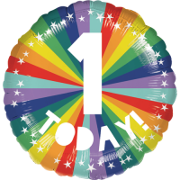 1st  Birthday Bright Rainbow  Balloon