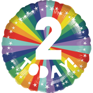2nd  Birthday Bright Rainbow Balloon Small Image