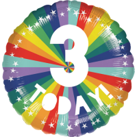 3rd  Birthday Bright Rainbow Balloon