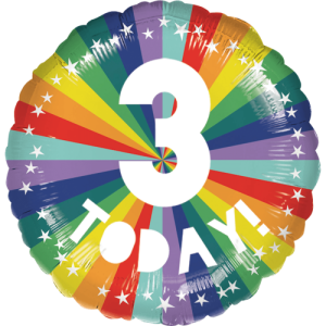 3rd  Birthday Bright Rainbow Balloon Small Image