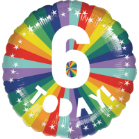 6th Birthday Bright Rainbow Balloon