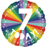 7th Birthday Bright Rainbow  Balloon