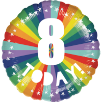 8th Birthday Bright Rainbow Balloon