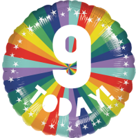 9th Birthday Bright Rainbow Balloon