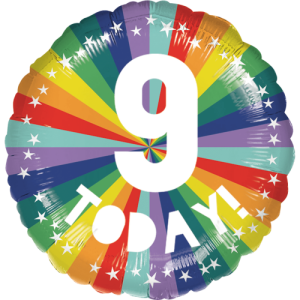 9th Birthday Bright Rainbow Balloon Small Image