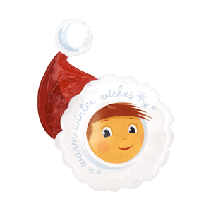 Warm Winter Wishes Santa Hat Balloon Small Image