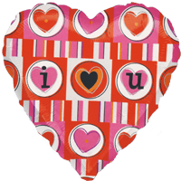 I (Heart) U Pink and Red Balloon