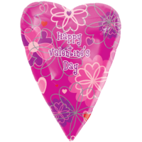 Happy Valentine's Day Pink Flower Shades Balloon