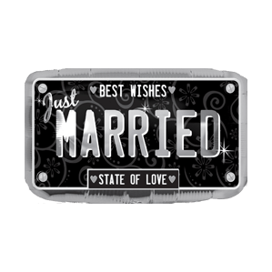 Married State of Love License Plate Balloon Small Image