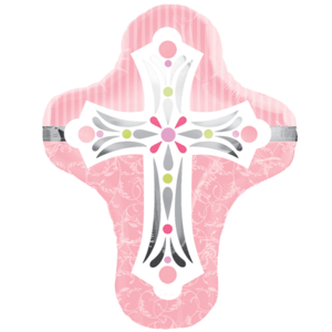 Pink Cross Supershape 28" Balloon Small Image
