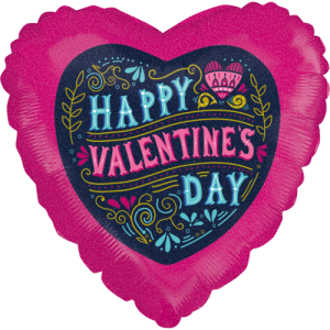 Vintage Valentine Holographic Balloon Small Image