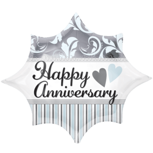 Elegant Happy Anniversary Burst Balloon Small Image