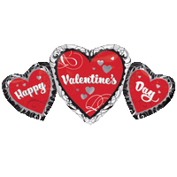 Happy Valentine's Day Trio of Hearts Balloon