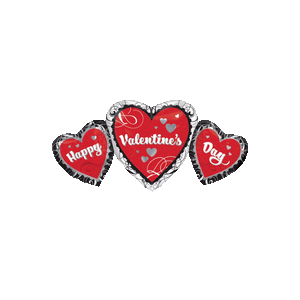 Happy Valentine's Day Trio of Hearts Balloon Small Image