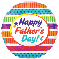 21" Happy Father's Day Stripes & Dots Balloon