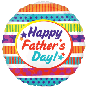 21" Happy Father's Day Stripes & Dots Balloon Small Image
