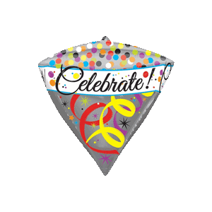 Colourful Celebrate Spots and Streamers Balloon Small Image