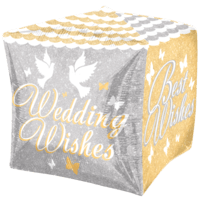 Wedding Wishes Cubez Balloon