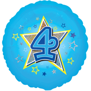 Blue Stars Number 4 Balloon Small Image