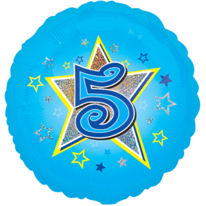 Blue Stars Number 5 Balloon Small Image
