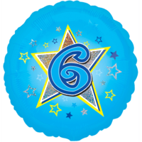 Blue Stars Number 6 Balloon