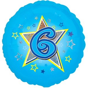 Blue Stars Number 6 Balloon Small Image
