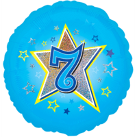 Blue Stars Number 7 Balloon