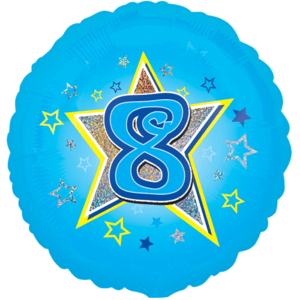 Blue Stars Number 8 Balloon Small Image