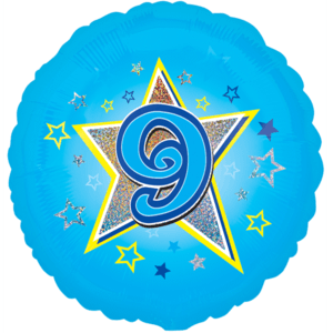 Blue Stars Number 9 Balloon Small Image