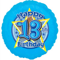 Blue Stars 13 Birthday Balloon