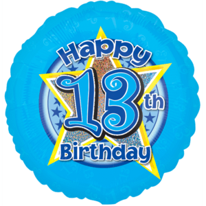 Blue Stars 13 Birthday Balloon Small Image