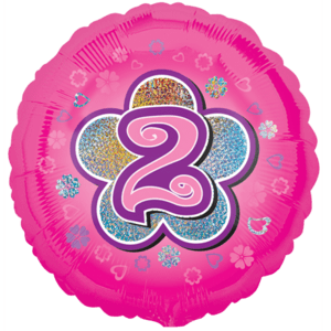 Pink Flowers Number 2 Balloon Small Image