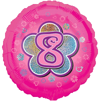 Pink Flowers Number 8 Balloon
