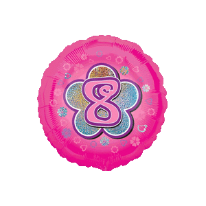 Pink Flowers Number 8 Balloon Small Image
