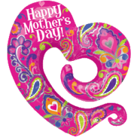Swirly Open Heart Mothers Day Balloon
