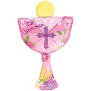 Pink Communion Balloon Small Image