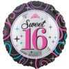Sweet 16 balloon featuring a glittery number.