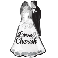 34" Love and Cherish Couple SuperShape Balloon