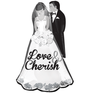 34" Love and Cherish Couple SuperShape Balloon Small Image