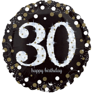 Gold Sparkling Celebration 30th Birthday  Balloon Small Image