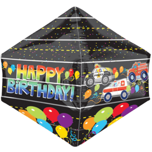 21" Happy Birthday Rescue Vehicles Anglez Balloon Small Image