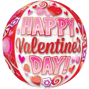 16" Happy Valentine's Day Candy Orbz Balloon Small Image