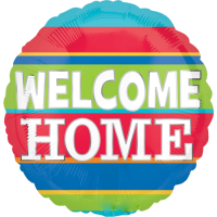 Welcome Home Colourful Stripes Balloon