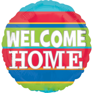 Welcome Home Colourful Stripes Balloon Small Image