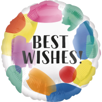 Best Wishes! Painted Swoosh Balloon